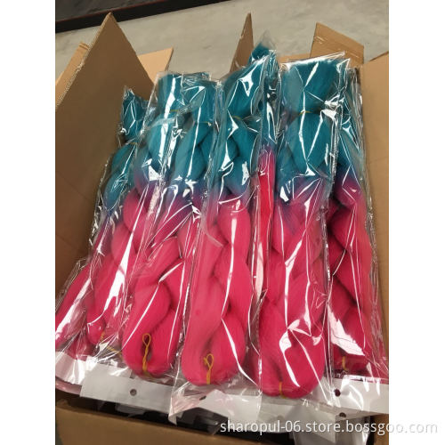 Sharopul Ombre Color Jumbo Braiding Hair extension synthetic accessories wicks knots free Crochet Braid Hair